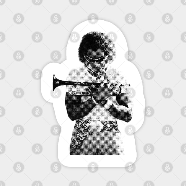 Miles Davis Vintage Halftone Magnet by Resdis Materials