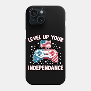 Level Up Your Independance 4th of july Gaming Phone Case