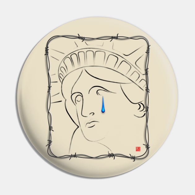 Statue Of Liberty Cries Pin by SeattleDesignCompany