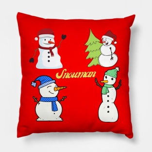 4 Snowman Pillow