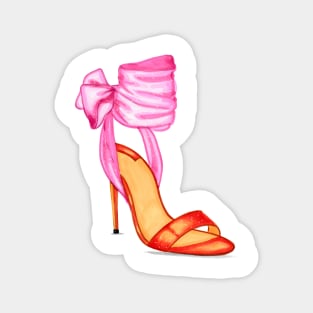 Pink Orange Women's Open Toe Heels Magnet