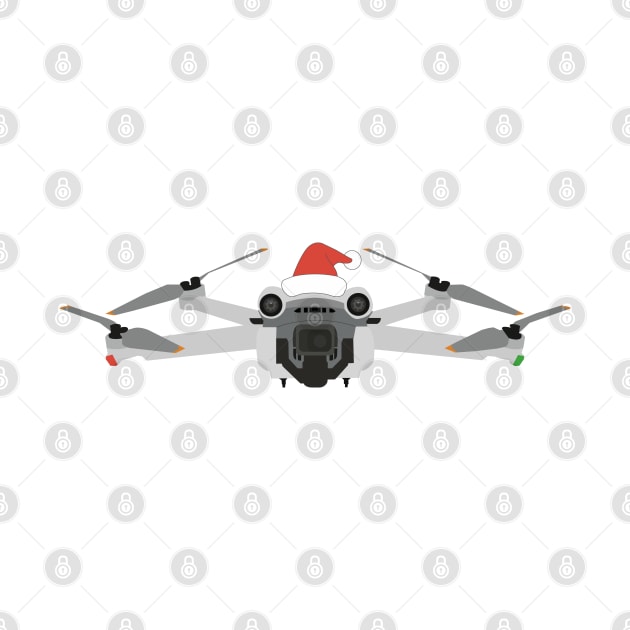 Festive DJI Mini 3 Pro with Santa hat by Oddoty