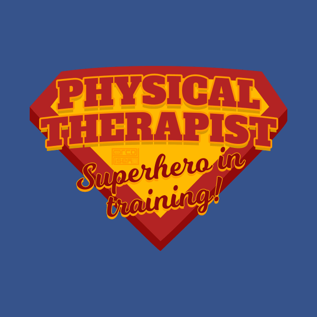 Physical Therapist PT Training Superhero Graduation by porcodiseno