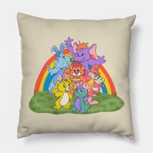 Vintage 80s Wuzzles Rainbows Garden Pillow