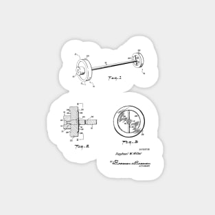 Weight Lifting Construction Vintage Patent Hand Drawing Magnet