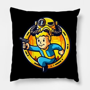Vault Boy's Robotic Adventure Pillow