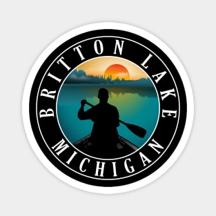 Britton Lake Canoeing Michigan Sunset Magnet