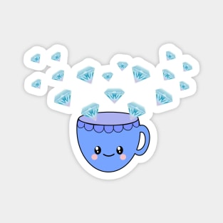 Kawaii Tea Cup and Diamonds Magnet