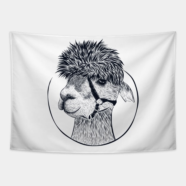 Guanaco Llama Vicuna Breeder Alpaca Tapestry by GraphicsLab