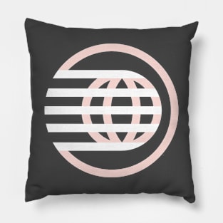 Rose Gold Spaceship Earth Logo Pillow