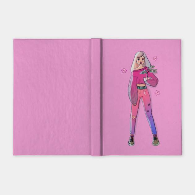 Cute Pastel Girl Pastel Pink Notebook Teepublic,Girl Cartoon Face Expressions