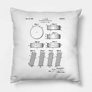 Ice Hockey Patent - Hockey Puck Art - Black And White Pillow