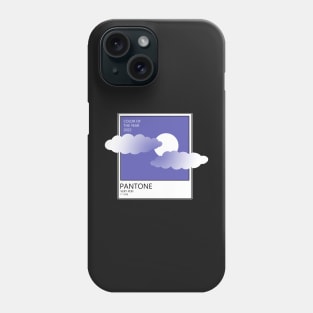 VERY PERI PANTONE Color. The moon behind the clouds(flat) Phone Case