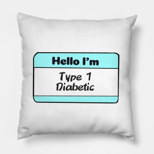 Diabetes Nametag - Teal Pillow