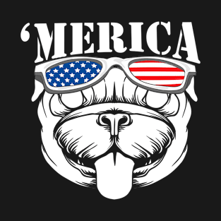 4th Of July Pug Merica T-Shirt