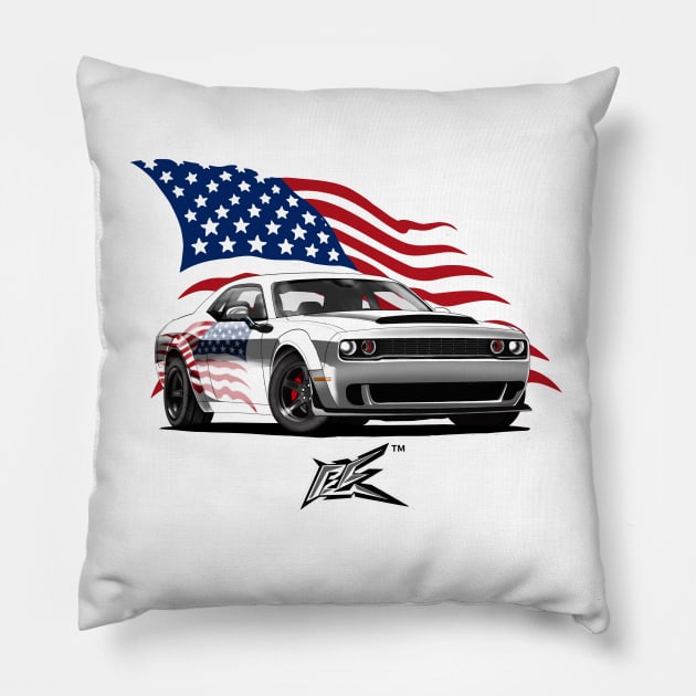 dodge challenger hellcat demon Pillow by naquash