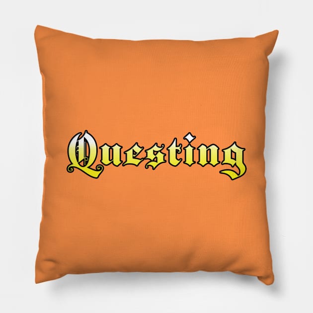 Questing logo colorful gradient Pillow by Idea Warehouse