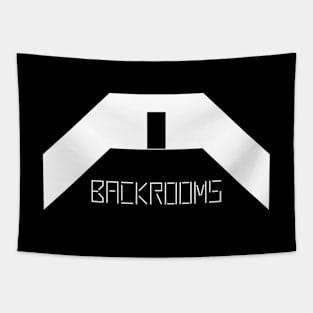 Backrooms (Liminal Space, empty room, walls and door) (white) Tapestry