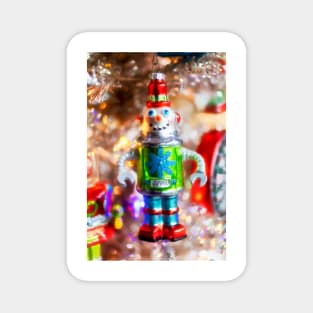 Silver Christmas Robot Magnet