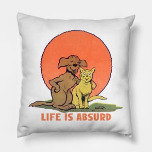 Life Is Absurd / Existentialist Meme Design Pillow