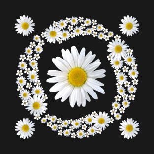 white daisies flower floral pattern blooming daisy blossoms T-Shirt