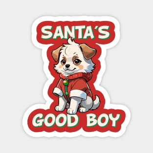 Santa's Good Boy Christmas Puppy Magnet