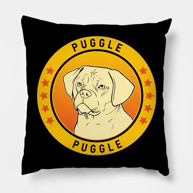 Puggle Dog Portrait Pillow by millersye