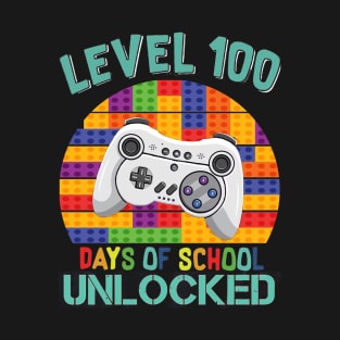 Kids Level 100 Days Unlocked 100th Day of School Boys Girls T-Shirt