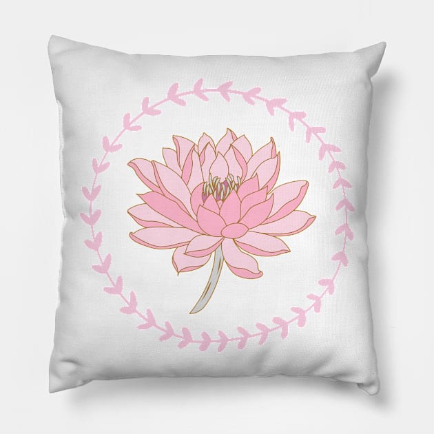 Soft Pink Water Lily Pillow by Orchyd