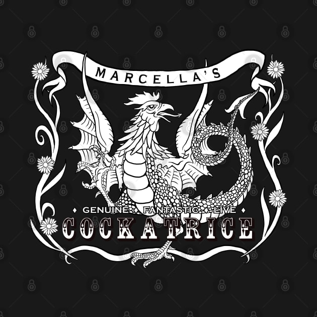 Marcella's Cockatrice - Black & White by vilecult