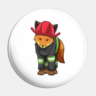 Fox as Firefighter with Helmet Pin