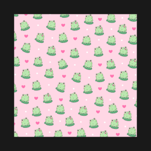 Kawaii Frogs Pattern T-Shirt