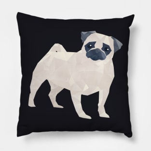 Polygon Pug Dogs Pillow