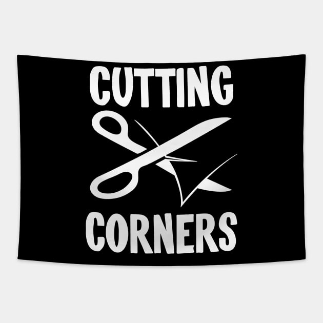 Cutting Corners - with Scissors Tapestry by Graphic Duster