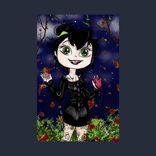 Adorable Gothic Little Vampire Witch T-Shirt