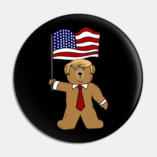 Funny Trump Bear Political Pin