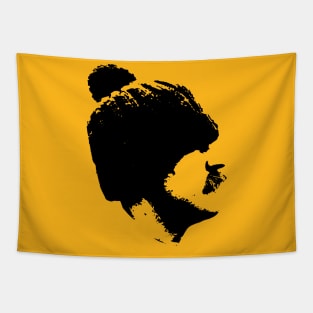 Man with mustache silhouette Tapestry