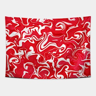 Red and white liquify art Tapestry