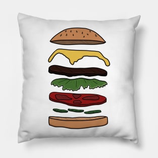 colored burger layers Pillow