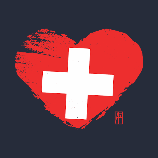 I love my country. I love Switzerland. I am a patriot. In my heart, there is always the flag of Switzerland by ArtProjectShop