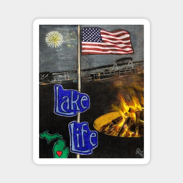 Lake Life celebratiom Magnet by Artladyjen