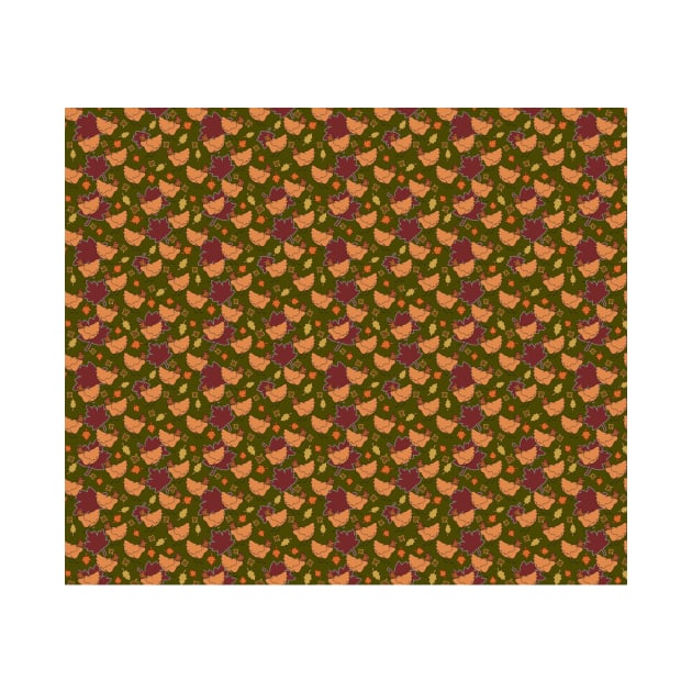 Cute Brown Fall Chicken Pattern by saradaboru