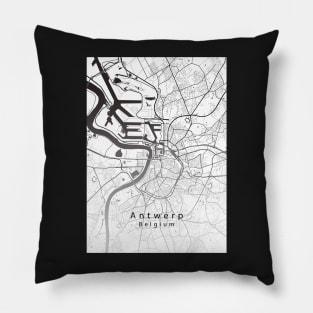 Antwerp Belgium City Map Pillow