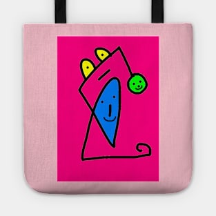 Cartoon Faces | Cute Friendly Faces in Pink Tote