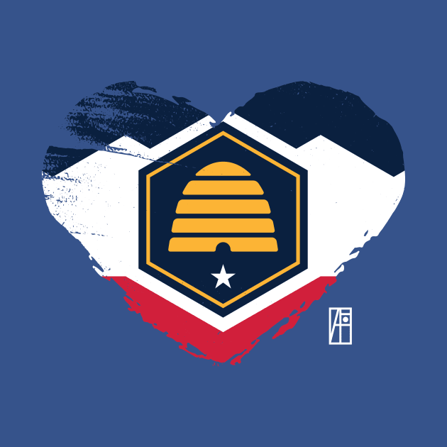 U.S. State - I Love Utah - Utah Flag by ArtProjectShop