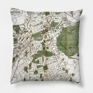 Old map of Edinburgh, no background Pillow