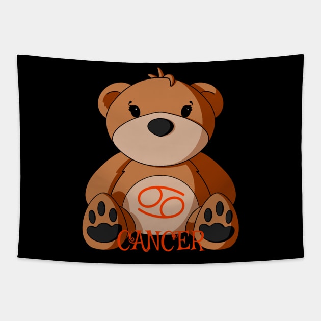 Cancer Teddy Bear Tapestry by Alisha Ober Designs