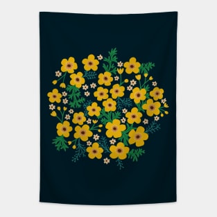 Buttercup garden in yellow and blue Tapestry