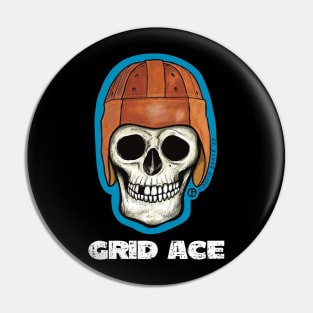 Grid Ace Skull Pin