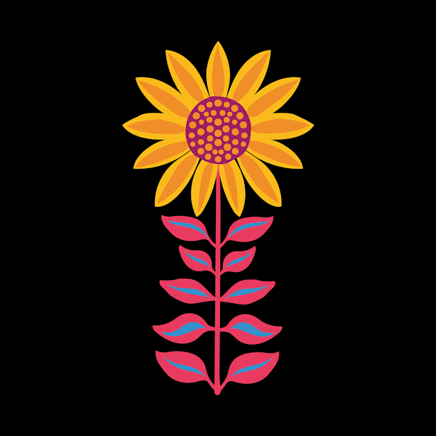 Sunflower - pink and yellow graphic design by Cecca Designs by Cecca